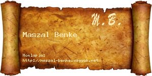 Maszal Benke névjegykártya